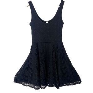 AEROPOSTALE Mini Dress Lace Overlay Sleeveless Fit & Flare Party Womens XS Black
